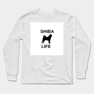 shiba life silhouette Long Sleeve T-Shirt